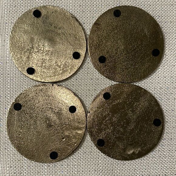 Gold Tone Coaster Set of 4 - Picture 2 of 5